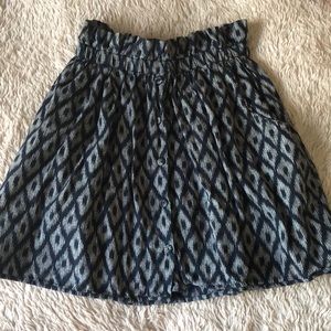 Blue Aztec Print Skirt with Pockets!!
